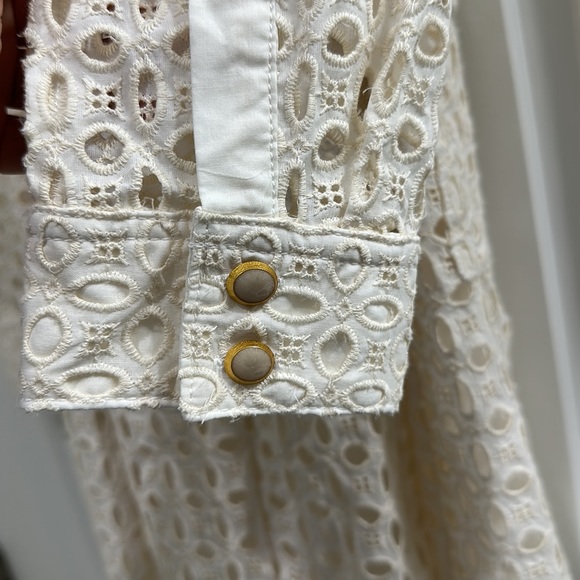 Zara Women Openwork Embroidery Short Dress Ecru 4786/106 Size S - Picture 7 of 8